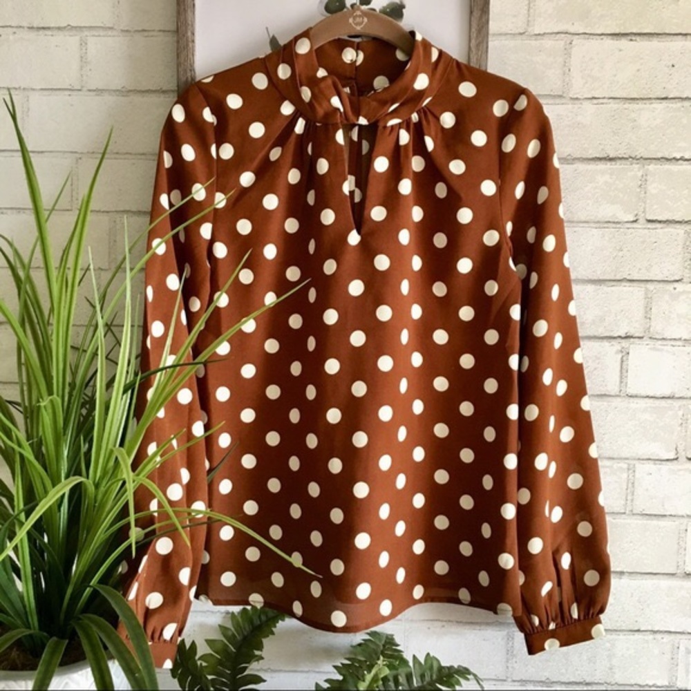 Anthropologie Loren Ipsum Polka Dot Blouse Sz M